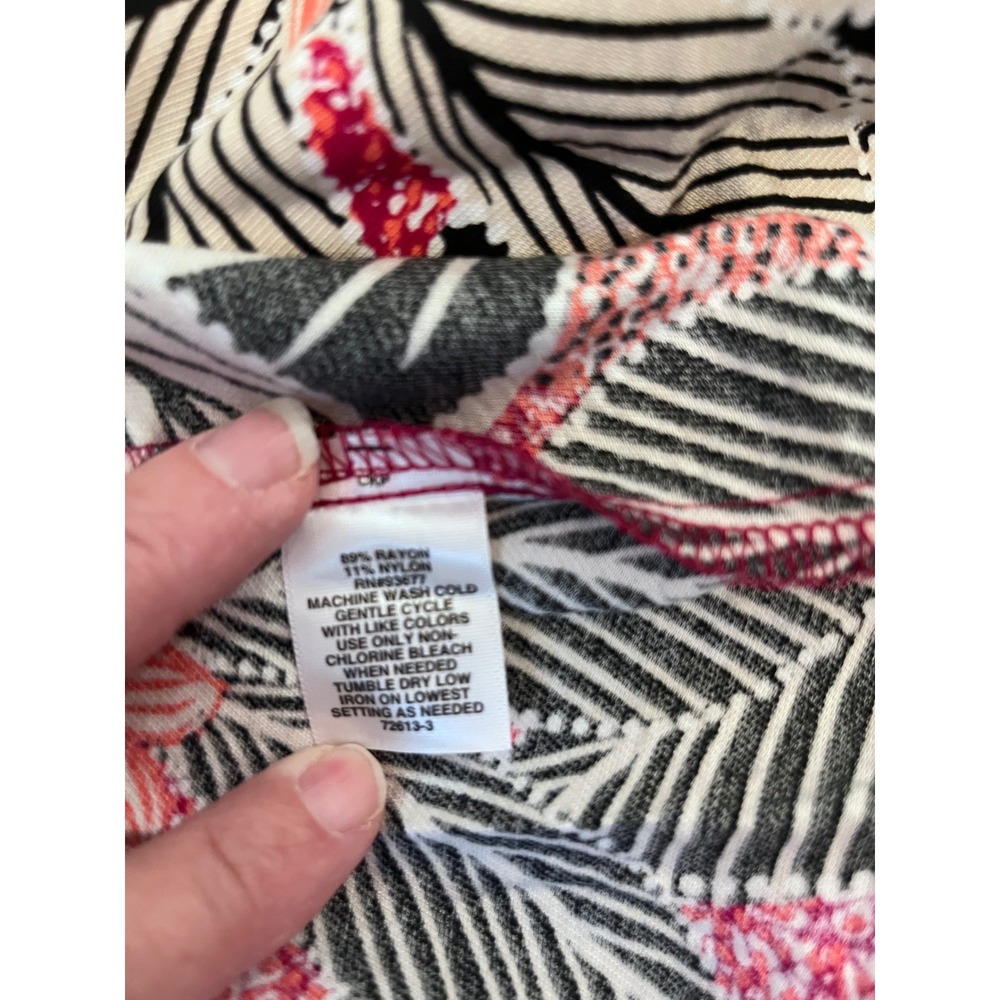 Liz‎ Claiborne Midi Dress Tropical Print Sleeveless V-Neck Casual Size M - Picture 6 of 8